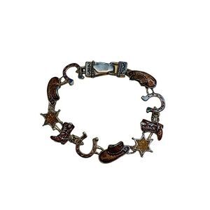 Western Theme Cowgirl Charm Bracelet